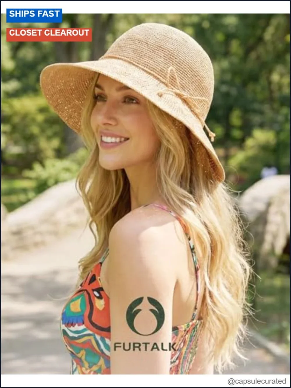 Handmade Paper Straw Floppy Sun Hat Packable Travel Essential with Chin Strap